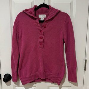 Real Comfort by Chadwick's Pink Pullover Cotton Button Sweater - Size‎ Small